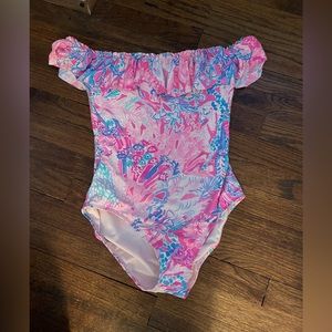 Lilly Pulitzer fiesta off shoulder swimsuit size 8